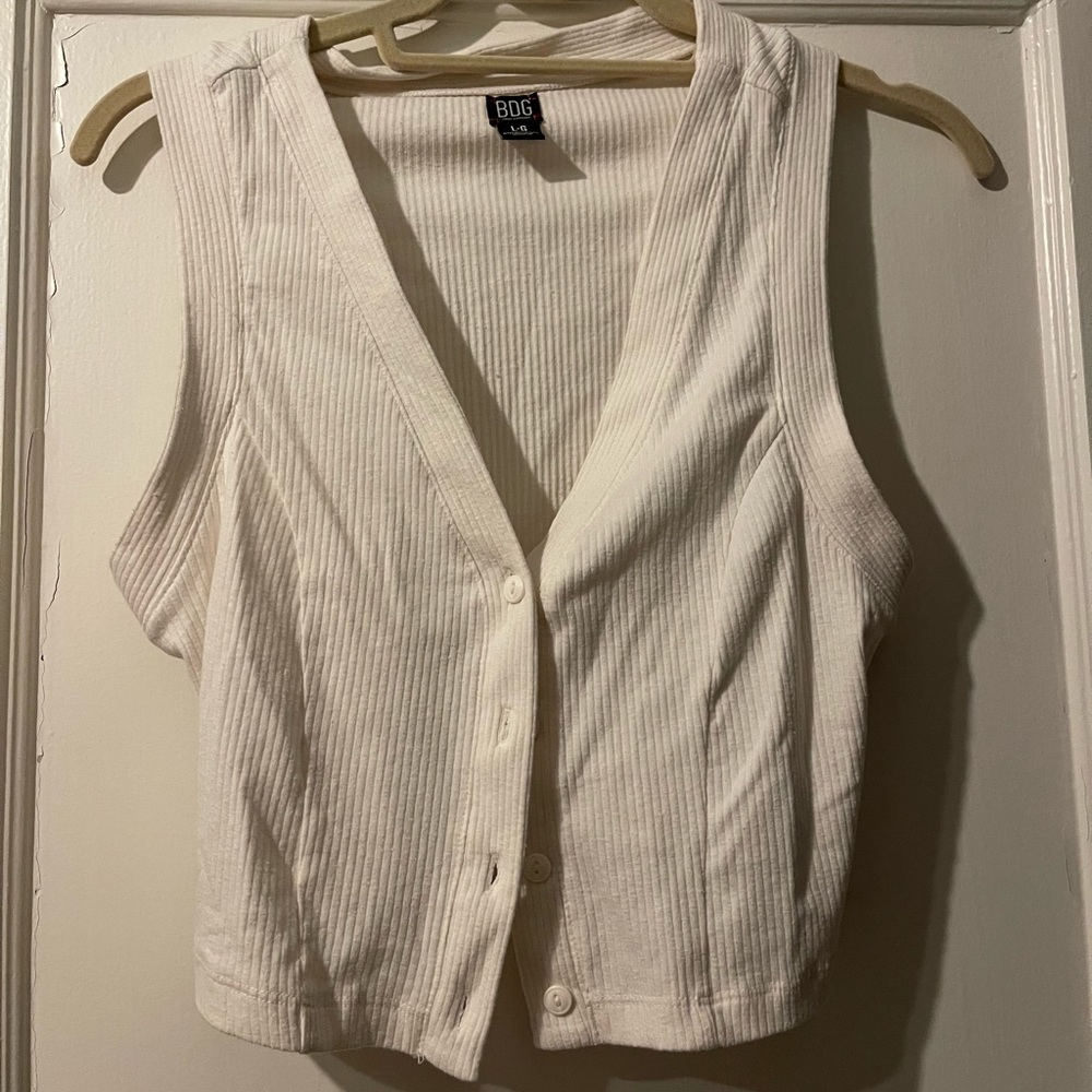 White BDG Button Down Tank Top